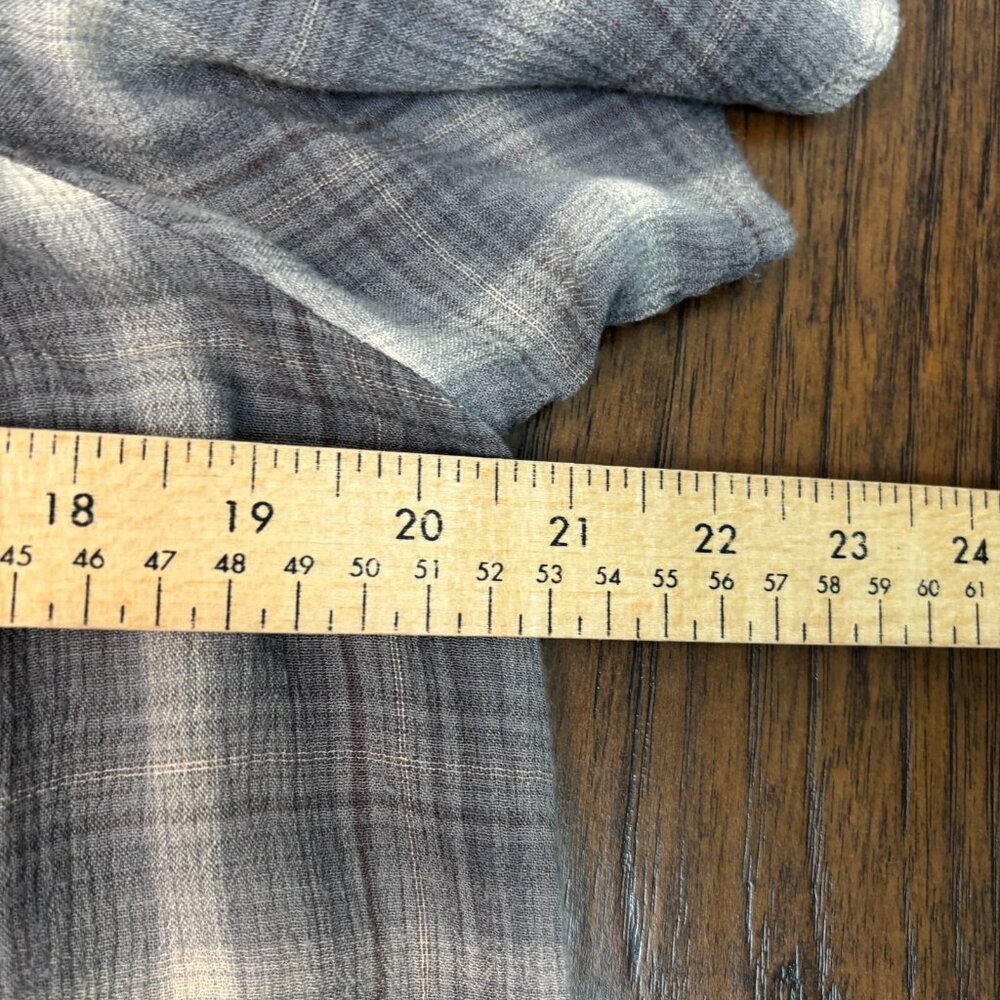 Maurices Top XL Gray Plaid Off-the-Shoulder Button Short Sleeve‎ Blouse Women's - Picture 9 of 12